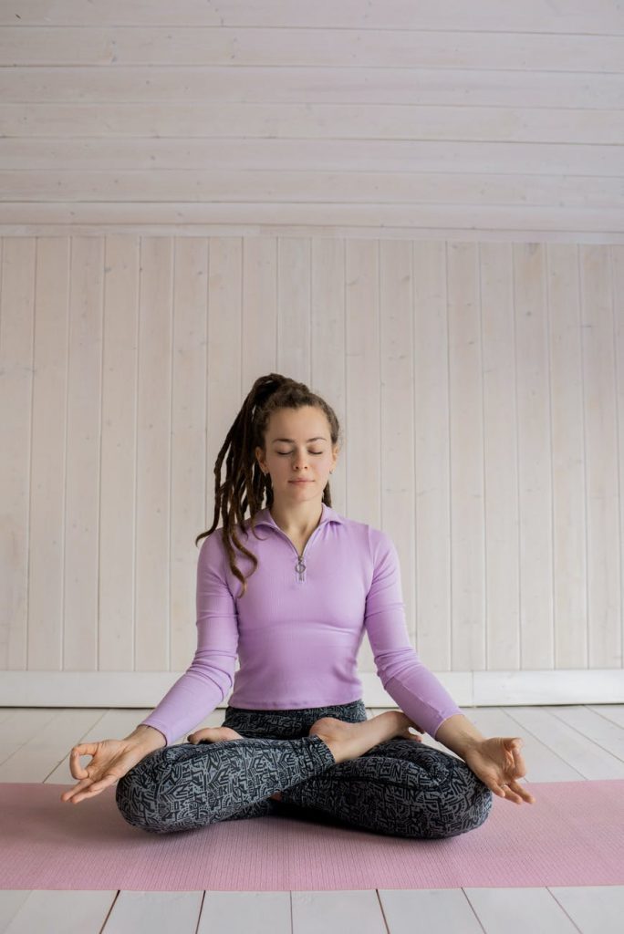 photo of woman meditating